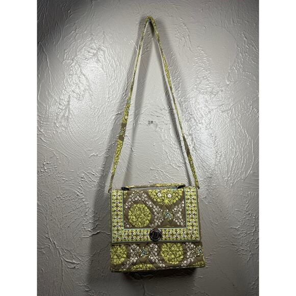 Vera Bradley Sittin’ in a Tree Julia Handbag Purse Green Brown Shoulder Bag - Picture 1 of 4